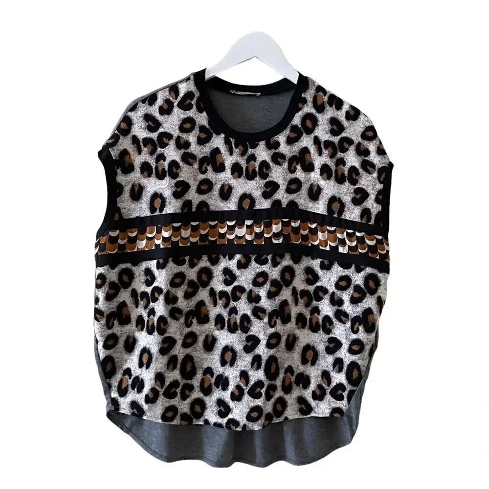 Zara Dolman Sleeve Women Lightweight Leopard Blouse Top SZ Small